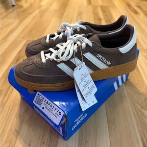 Adidas Earth Brown and White Handball Spezial Shoes Women’s 7.5 Brand New w/ Box
